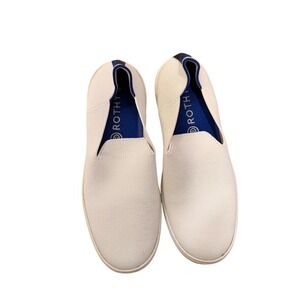 Rothy's The Pointed Flat White Knit Slip On Loafer Shoes Women's Size 8